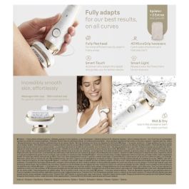 Braun BRA1709423063658 Depiladora Silk Epil 9-011 3D con Cabezal Flexible, Tecnología Wet & Dry y 40 Pinzas MicroGrip