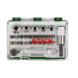 Bosch Juego de Atornillar y Puntas 27 Piezas: 19 Puntas Destornillador, 5 Tomas, Trinquete y Soporte Magnético Universal Bosch Juego de Atornillar y Puntas 27 Piezas: 19 Puntas Destornillador, 5 Tomas, Trinquete y Soporte Magnético Universal