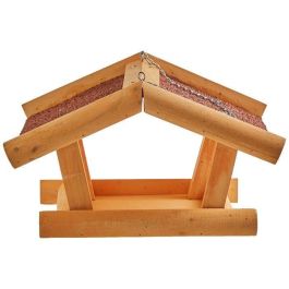 Kerbl Comedero para Pájaros Stubbs de Pino con Barniz Protector y Techo Bituminoso Resistente al Agua, 29x28x18cm