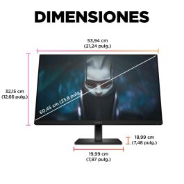 HP OMEN 24 Monitor Gaming 23.8 pulgadas FHD 165Hz para Juegos de Alto Rendimiento, Colores Vibrantes y Diseño Elegante