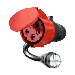 go-e CH-04-02 Gemini flex Cargador EV 22 kW, Adaptador CEE 32A a Schuko, Cable 30cm, Negro/Rojo, IP55