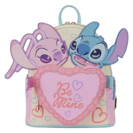 Loungefly Mochila Be Mine Angel & Stitch Disney