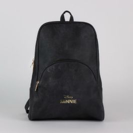 Cerdá Mochila casual Minnie polipiel negra, diseño urbano para niños y adultos, ideal para viajes y uso diario, a partir de 3 años