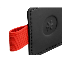 Antartik Portaboligrafos Autoadhesivo para Cuaderno Note con Elástico hasta 15mm Grosor, Negro y Rojo