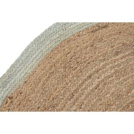 Alfombra DKD Home Decor 200 x 200 x 1 cm Scandi Natural Poliéster Algodón Verde Marrón claro Jute