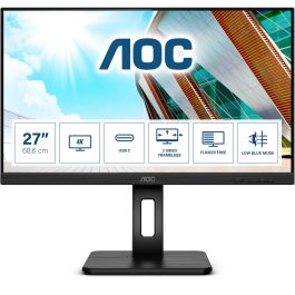 AOC U27P2CA Monitor 27" 4K Ultra HD IPS 4ms 60Hz con USB-C, HDMI, DP y Ajuste de Altura, Negro