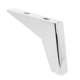 Q&Q Pata Metálica Modelo Corfu para Sofás y Muebles, Fabricada en Metal, 125mm de Altura, Negro Mate y Cromo