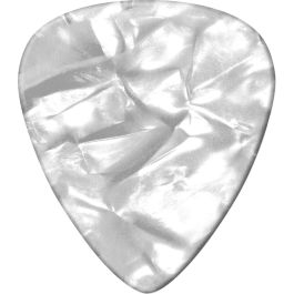 Dunlop Pack 12 Púas Genuine Celluloid Blanco Perlado Heavy para Guitarra Eléctrica y Acústica