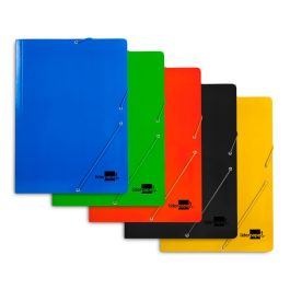 Carpeta Liderpapel Gomas Folio 3 Solapas Carton Plastificado Colores Surtidos