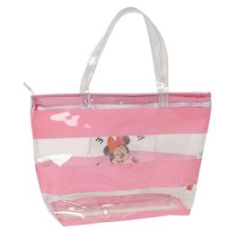 Bolso Mujer Minnie Mouse Beach Rosa Transparente