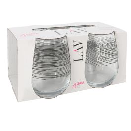 Set de 4 Vasos Gaia 475 cc Blanco Líneas - LAV (6 Cajas) Set de 4 Vasos Gaia 475 cc Blanco Líneas - LAV (6 Cajas)