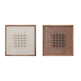 DKD Home Decor Cuadro Moderno de Madera Reciclada Pino Blanco Marrón 62x62x4 cm (2 Unidades) Precio: 132.49999972. SKU: B1A69RDC77