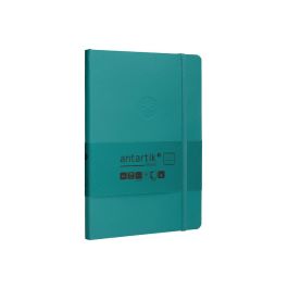 Cuaderno Con Gomilla Antartik Notes Tapa Blanda A5 Hojas Rayas Verde Aguamarina 80 Hojas 80 gr Fsc