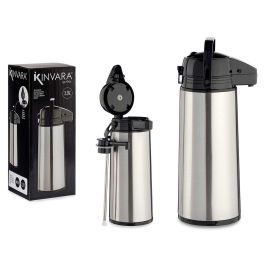Termo con Grifo Kinvara Acero Inoxidable 1.9L, 17x35.5x13.5 cm, Plata/Negro (4 Unidades) Termo con Grifo Kinvara Acero Inoxidable 1.9L, 17x35.5x13.5 cm, Plata/Negro (4 Unidades)