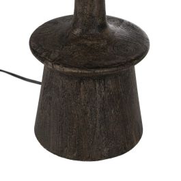 Base Lámpara Mesa Marrón Madera de Mango 18 X 18 X 35 cm