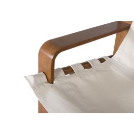 Giner y Colomer Sillón Contemporáneo Madera de Caucho Tela Beige 42x56 cm