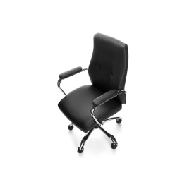 Rocada Silla de Oficina Direccion Simil Piel Negra Base Metalica Cromada Giratoria Ergonomica 360 Ajustable