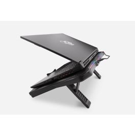 Deep Gaming Soporte Base Refrigeración Portátil RBW-17 con Ventilador 175mm, LED Rainbow, 7 Posiciones, Hub USB, Compatible hasta 17.3 Pulgadas