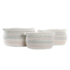 Cesta DKD Home Decor Blanco Negro 43 x 25 x 52 cm Set de 3 Cesta DKD Home Decor Blanco Negro 43 x 25 x 52 cm Set de 3