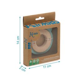 KioKids Mordedor de Madera y Silicona Suave con Diseño de Osito Verde para Bebés +3 Meses - Alivia Molestias de la Dentición, Colección Ecofriendly