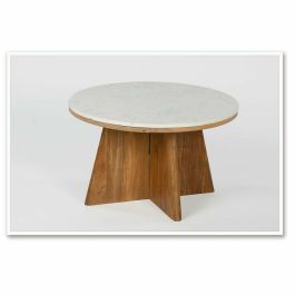 Mesa Centro Moderno DKD Home Decor Blanco Marron 70 x 43 x 70 cm