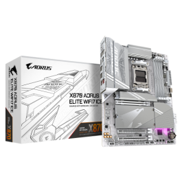 GIGABYTE Placa base X870 A ELITE WF7 ICE - Compatible con CPUs AMD Ryzen 9000, VRM digital de 16+2+2 fases, hasta 8000MHz DDR5 (OC), 4xPCIe 5.0 + 4xM.2, Wi-Fi 7, LAN 2.5GbE, USB 3.2 Gen 2x2 Precio: 342.49999971. SKU: B1EQ5Z673B