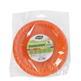 Set de 10 platos de cartón naranja Algon 20 cm (36 Cajas) Set de 10 platos de cartón naranja Algon 20 cm (36 Cajas)