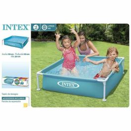 Intex Tangy Piscina Cuadrada Metálica 1,22x1,22x0,30m - Turquesa, Tubular PVC/Acero, 0,34m³ Capacidad Intex Tangy Piscina Cuadrada Metálica 1,22x1,22x0,30m - Turquesa, Tubular PVC/Acero, 0,34m³ Capacidad