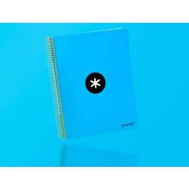 Antartik Cuaderno espiral A4 micro 120 hojas 90 gr cuadro 5mm 5 bandas color azul