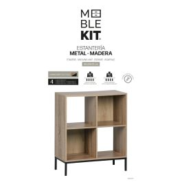 Inde Estantería Cubo 4 Compartimentos Pata Metal 60x29x72 cm