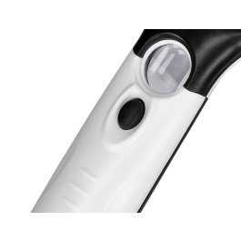 Q-connect Lupa Eléctrica de Mano con Luz LED, Aro ABS, Lente 70 mm, 3 Aumentos, 3 Bombillas LED