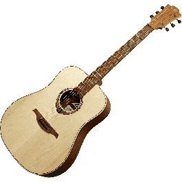 Lag Guitarra Acústica Dreadnought Tramontane 70, Tapa Abeto Engelmann Macizo, Fondo Caoba Swietenia, Natural