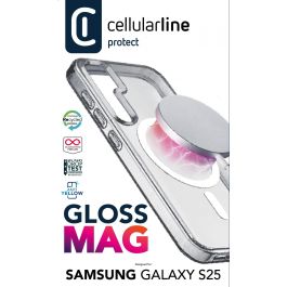 Cellularline Funda Gloss MagSafe para Samsung S25 Transparente