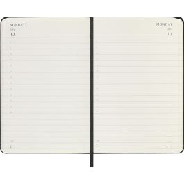 Moleskine DHB12DC2Y26 Agenda Diaria 2026, 12 Meses, Tapa Dura Negra, 9x14 cm (A6), Cierre Goma Elástica