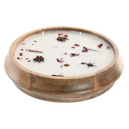 DKD Home Decor Vela Indio de cera de soja marrón 25x25x6 cm (4 Unidades) con flores Precio: 61.49999966. SKU: B1FGCS8WCS