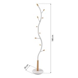 Perchero Blanco Con Detalles En Madera Versa 179CM