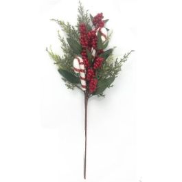 DKD Home Decor Rama de Navidad Tradicional Verde y Rojo para Decoración Navideña de PVC 56 cm (Pack 12 Unidades) Precio: 63.89000013. SKU: B1F93B4MYK
