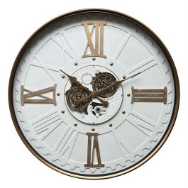 DKD Home Decor Reloj de Pared Urban Redondo Blanco y Dorado 80x80cm de Metal y Cristal con Movimiento Pila AA Precio: 110.49999994. SKU: B159LFF3MC