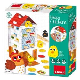 Juego habilidad happy chickens de madera goula, encuentra los pollitos retirando los palos