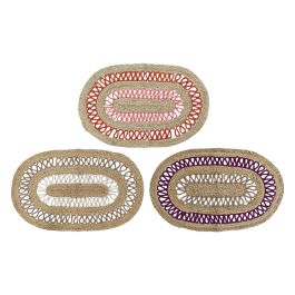 DKD Home Decor Alfombra de Baño Basicos Multicolor Yute Algodón 1400gsm 50x80 cm Juego de 6 Unidades