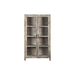 Vitrina Home ESPRIT Blanco Marrón Madera Reciclada 100 x 40 x 180 cm