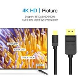 Cable Conversor Vention HAABH/ Mini DisplayPort Macho - DisplayPort Macho/ 2m/ Negro Cable Conversor Vention HAABH/ Mini DisplayPort Macho - DisplayPort Macho/ 2m/ Negro