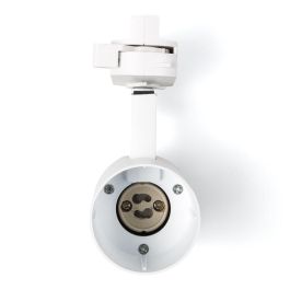 Lumiastra Foco Proyector de Carril Monofásico GU10 Blanco Orientable - Luminaria Interior sin Bombilla para Tiendas y Exposiciones