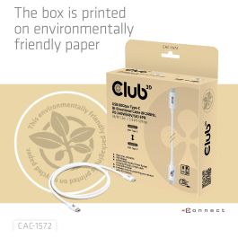 Club3D CAC-1572 Kabel USB-C 80Gbps zertifiziert PD240W/8K240Hz 1.2m weiß