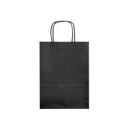 Q-connect Bolsa papel celulosa negro M con asa retorcida 270x370x120 mm