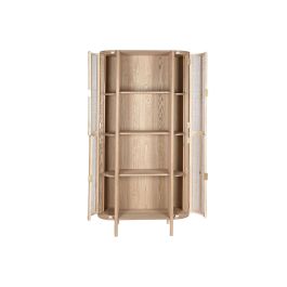 DKD Home Decor Morefond rejilla 23 Estanteria Moderno Natural 36 x 180 x 88 cm Rubberwood Ratan Hecho a Mano 4 Puertas 7 Estanterias