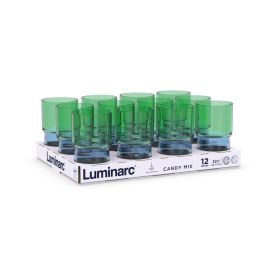 Luminarc Vaso Alto Candy Mix Vidrio Templado 32 cL Verde, Extra Resistente, Apilable, Apto Lavavajillas y Microondas, Fabricado en Francia.