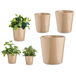 Ibergarden Set 3 Macetas Cerámica Cónica Beige - Tamaños 14 cm, 17 cm, 22 cm Precio: 12.50000059. SKU: B1KCCH8YD4
