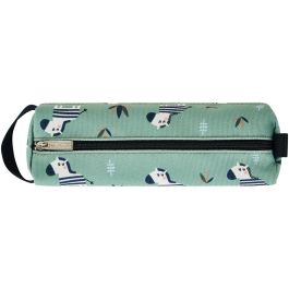 Herlitz Estuche Escolar Blando Quattro Crazy Zebra de Poliéster Negro/Verde/Blanco con Cremallera para Adolescentes
