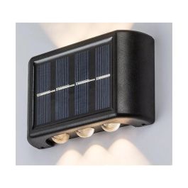 RABALUX RAB-77024 Aplique Exterior Solar Kangton LED 1.2W 8Lm 3000K Blanco Cálido IP44 Negro con Sensor Luminosidad para Pared